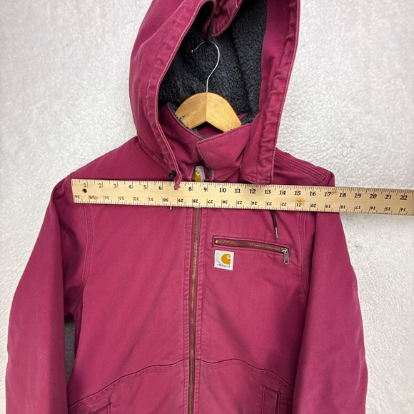 Carhartt Wildwood Jacket Sherpa Lined Womens Medium 100815-648 Merlot Purple - Picture 8 of 14